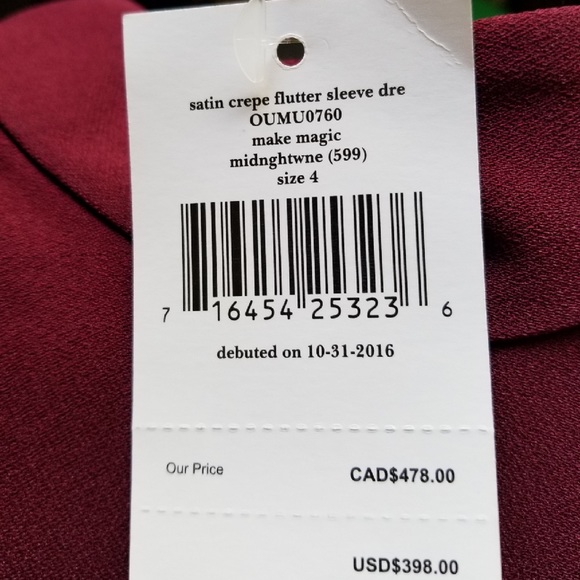 Kate Spade satin crepe flutter sleeve dress - Picture 5 of 5